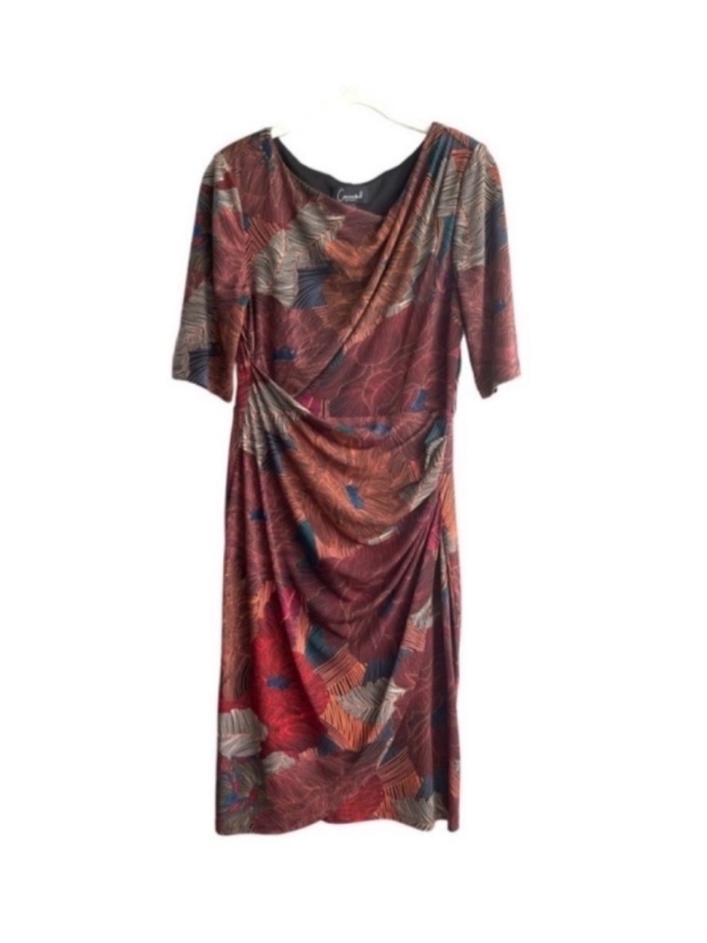 connected apparel Multicolor Draped Midi Dress